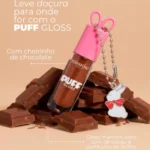 Puff Gloss Chocolate com Chaveiro Coelho - Imagem 2